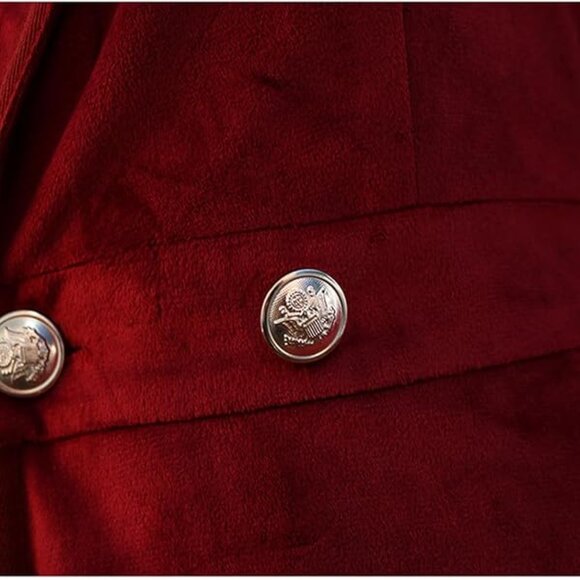 NEGOTIABLE Womens Victorian Jacket Elegant Velvet Long Sleeve Buttoned Coat - Picture 3 of 4